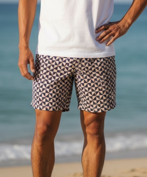 OAS（オーエーエス）の「BOARD SHORTS/OAS / 幾何学柄ボードショーツ
