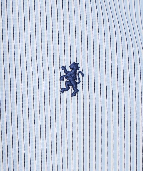 GYMPHLEX（ジムフレックス）の「[GYMPHLEX/ジムフレックス] ショートスリーブ ストライプショートボタンダウンシャツ（シャツ/ブラウス・レディース・サックスブルー・12）」の4枚目の写真