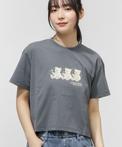 CONVERSE（コンバース）の「コンバース  CS BEARS TEE L 半袖Tシャツ（Tシャツ/カットソー・レディース・ホワイト/チャコールグレー/レモンイエロー・S/M/L）」の2枚目の写真