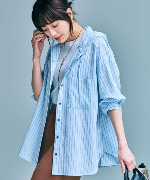 grove（グローブ）の「【洗える】大人のストライプ フーディシャツ（シャツ/ブラウス・レディース・ブルー系7/アイボリー系2・02/01/05/04/03）」の22枚目の写真