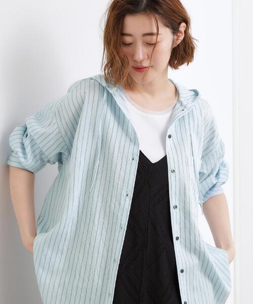 grove（グローブ）の「【洗える】大人のストライプ フーディシャツ（シャツ/ブラウス・レディース・ブルー系7/アイボリー系2・02/01/05/04/03）」の18枚目の写真