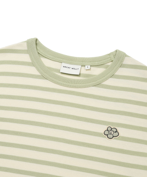 Wacky WiLLy（ワッキーウィリー）の「[26SS] ウィメンズストライプ半袖Tシャツグリーン（Tシャツ/カットソー・レディース・その他・LARGE/MEDIUM/SMALL）」の4枚目の写真