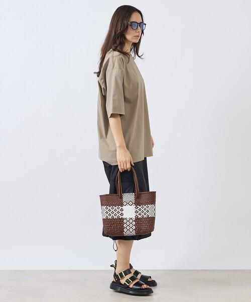 Moon Bird(ムーンバード)の「【MOON BIRD/ムーンバード】メルカドバッグ / カゴバッグ / Sサイズ / ユニセックス(トートバッグ・レディース・ホワイト/ブラウン/グリーン/ブラック/ブラック系その他2/ブラック系その他/ブラック系その他3/シルバー・フリー)」の12枚目の写真