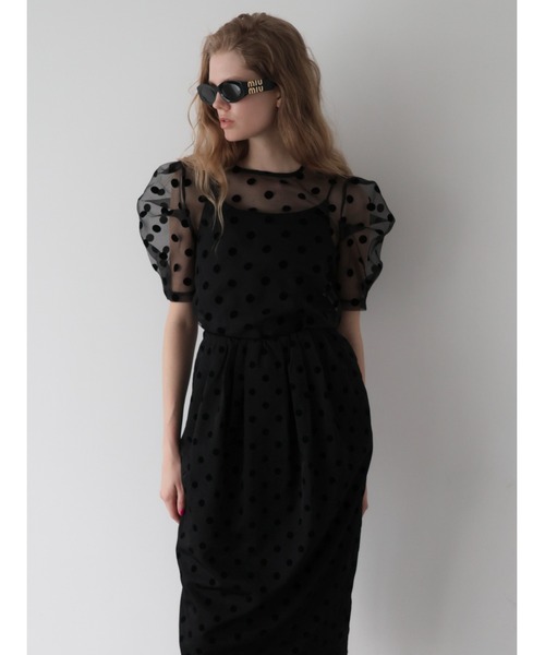 AMOMMA(アモマ)の「BALLOON DOT MIDI SKIRT(スカート・レディース・ホワイト/ブラック・FREE)」の4枚目の写真