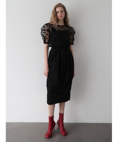 AMOMMA(アモマ)の「BALLOON DOT MIDI SKIRT(スカート・レディース・ホワイト/ブラック・FREE)」の5枚目の写真