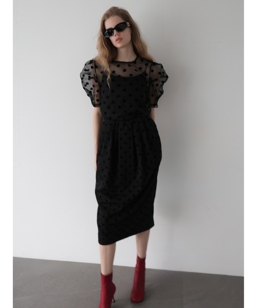 AMOMMA(アモマ)の「BALLOON DOT MIDI SKIRT(スカート・レディース・ホワイト/ブラック・FREE)」の10枚目の写真