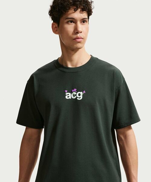 ACG（エィシージー）の「ナイキ ACG メンズ Dri-FIT Tシャツ / Nike ACG Men's Dri-FIT T-Shirt IH1325-317 Black Spruce（Tシャツ/カットソー・メンズ・ブラック系その他・XL/2XL/L/M/S）」の9枚目の写真
