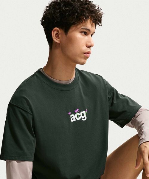 ACG（エィシージー）の「ナイキ ACG メンズ Dri-FIT Tシャツ / Nike ACG Men's Dri-FIT T-Shirt IH1325-317 Black Spruce（Tシャツ/カットソー・メンズ・ブラック系その他・XL/2XL/L/M/S）」の10枚目の写真