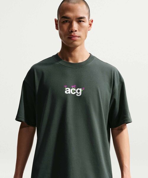 ACG（エィシージー）の「ナイキ ACG メンズ Dri-FIT Tシャツ / Nike ACG Men's Dri-FIT T-Shirt IH1325-317 Black Spruce（Tシャツ/カットソー・メンズ・ブラック系その他・XL/2XL/L/M/S）」の8枚目の写真