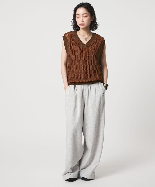 CITEN(シテン)の「<CITEN>メッシュバイカラーニットベスト(ニット/セーター・レディース・ダークブラウン/オフホワイト/ネイビー・FREE)」の10枚目の写真