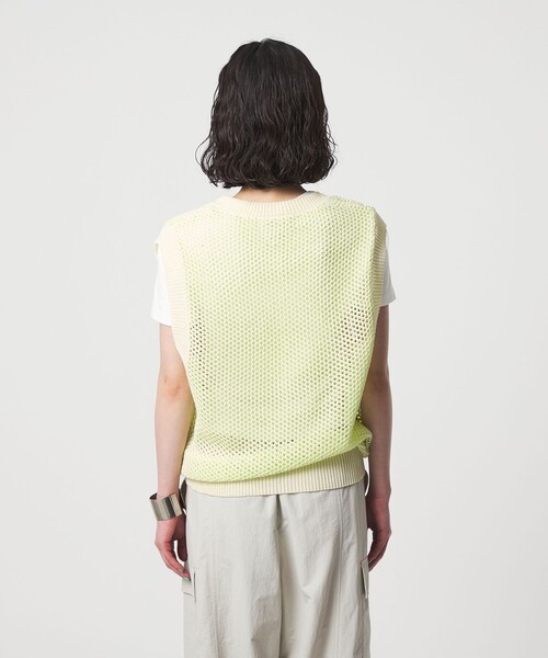 CITEN(シテン)の「<CITEN>メッシュバイカラーニットベスト(ニット/セーター・レディース・ダークブラウン/オフホワイト/ネイビー・FREE)」の16枚目の写真