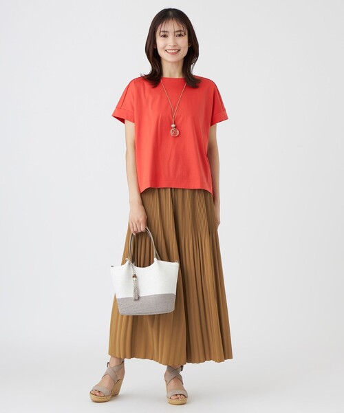 TRANS WORK(トランスワーク)の「【L】【ウォッシャブル】コットンスムースカットソー(Tシャツ/カットソー・レディース・レッド/ホワイト/ブラック/ブラウン系その他5・44)」の12枚目の写真