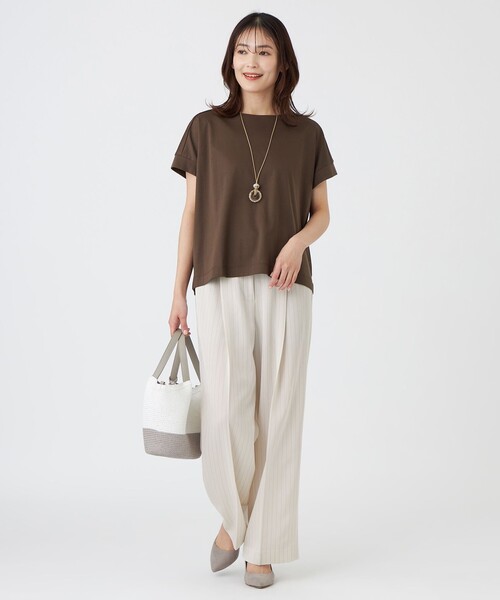 TRANS WORK(トランスワーク)の「【L】【ウォッシャブル】コットンスムースカットソー(Tシャツ/カットソー・レディース・レッド/ホワイト/ブラック/ブラウン系その他5・44)」の13枚目の写真