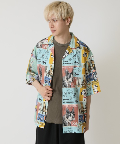 CORISCO（コリスコ）の「アニマル プリント 半袖オープンカラーシャツ 犬 猫 ドッグ キャット（シャツ/ブラウス・メンズ・その他1/その他2/その他3/その他4・M/L/LL）」の16枚目の写真