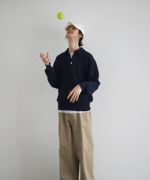 KAIKO(カイコー)の「KAIKO Supima polo(ニット/セーター・メンズ・ワインレッド/ネイビー/ブラック・3/2/1)」の2枚目の写真