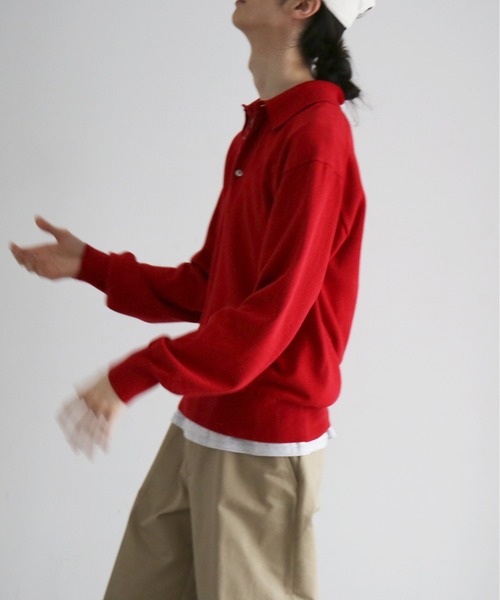 KAIKO(カイコー)の「KAIKO Supima polo(ニット/セーター・メンズ・ワインレッド/ネイビー/ブラック・3/2/1)」の6枚目の写真