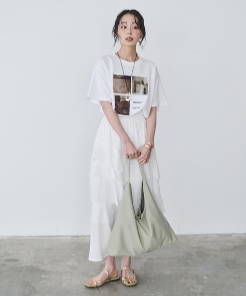 Anclear oui(アンクリアウィ)の「ワンハンドルトートバッグ(トートバッグ・レディース・グリーン/White/Black・F)」の17枚目の写真
