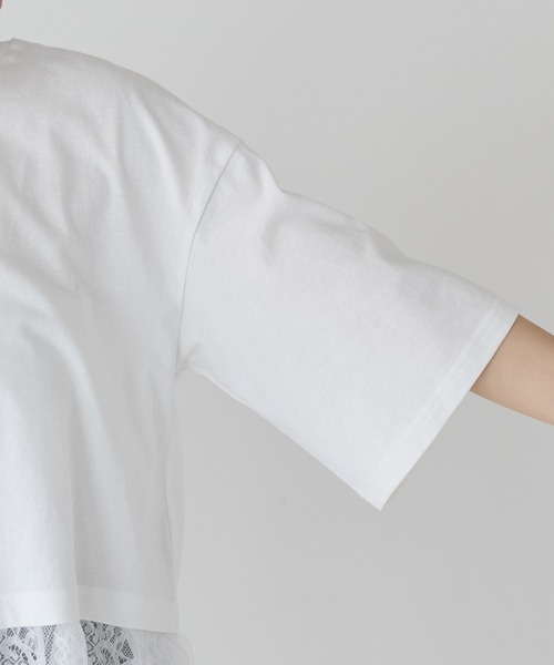 amini(アミニ)の「チュールレースレイヤードカットソー(Tシャツ/カットソー・レディース・オフホワイト/ブラック/イエロー・MEDIUM)」の20枚目の写真