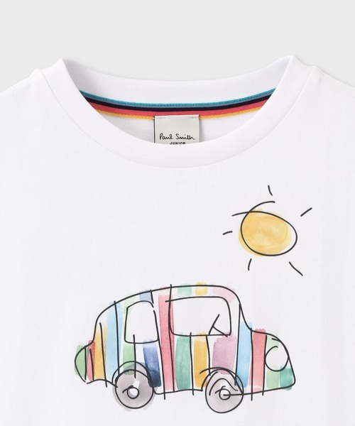 Paul Smith JUNIOR(ポールスミスジュニア)の「ジュニア Drawn by Paul "Striped Car" Tシャツ / 893213 3561228(Tシャツ/カットソー・キッズ・オフホワイト/ネイビー・110cm/100cm/140cm/130cm/120cm/150cm)」の3枚目の写真