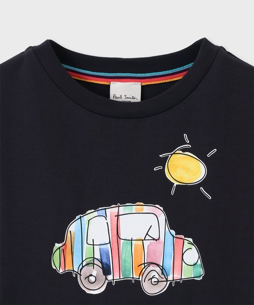 Paul Smith JUNIOR(ポールスミスジュニア)の「ジュニア Drawn by Paul "Striped Car" Tシャツ / 893213 3561228(Tシャツ/カットソー・キッズ・オフホワイト/ネイビー・110cm/100cm/140cm/130cm/120cm/150cm)」の4枚目の写真