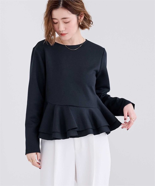UR'S(ユアーズ)の「デザインヘムポンチカットプルオーバー(Tシャツ/カットソー・レディース・ネイビー/ブラック/ホワイト・L/S/M)」の3枚目の写真