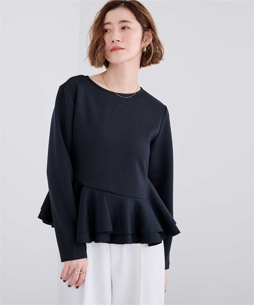 UR'S(ユアーズ)の「デザインヘムポンチカットプルオーバー(Tシャツ/カットソー・レディース・ネイビー/ブラック/ホワイト・L/S/M)」の17枚目の写真