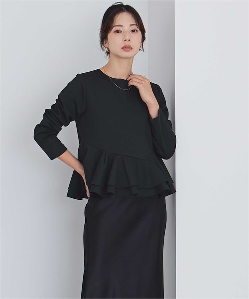 UR'S(ユアーズ)の「デザインヘムポンチカットプルオーバー(Tシャツ/カットソー・レディース・ネイビー/ブラック/ホワイト・L/S/M)」の13枚目の写真