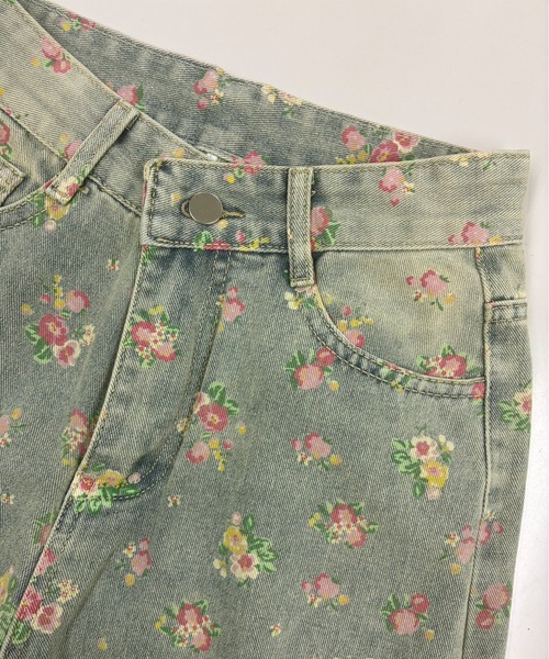 core core(コアコア)の「花柄プリントデニムワイドパンツ(デニムパンツ・レディース・ライトブルー・L/M/S)」の12枚目の写真