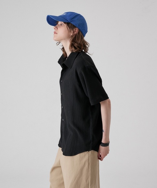 ONCILY(オンシェリー)の「HEART BUTTON CRINKLE HALF SLEEVE SHIRT / ハートボタン楊柳ハーフスリーブシャツ(シャツ/ブラウス・メンズ・オフホワイト/ブルー/ブラック・SMALL/MEDIUM/LARGE)」の22枚目の写真