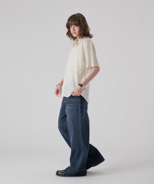 ONCILY(オンシェリー)の「HEART BUTTON CRINKLE HALF SLEEVE SHIRT / ハートボタン楊柳ハーフスリーブシャツ(シャツ/ブラウス・メンズ・オフホワイト/ブルー/ブラック・SMALL/MEDIUM/LARGE)」の11枚目の写真