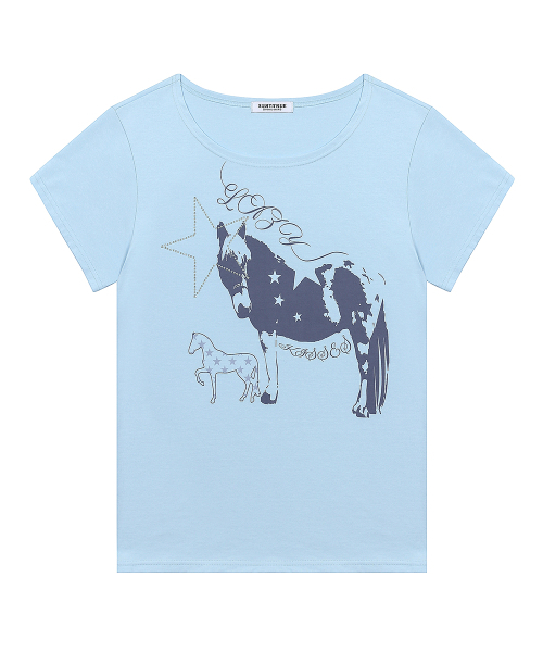 LUVISTRUE(ラヴイズトゥルー)の「SY ONE-SHOULDER HORSE TEE(BLUE)(Tシャツ/カットソー・レディース・その他・FREE)」の2枚目の写真