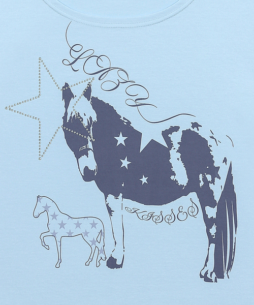 LUVISTRUE(ラヴイズトゥルー)の「SY ONE-SHOULDER HORSE TEE(BLUE)(Tシャツ/カットソー・レディース・その他・FREE)」の5枚目の写真