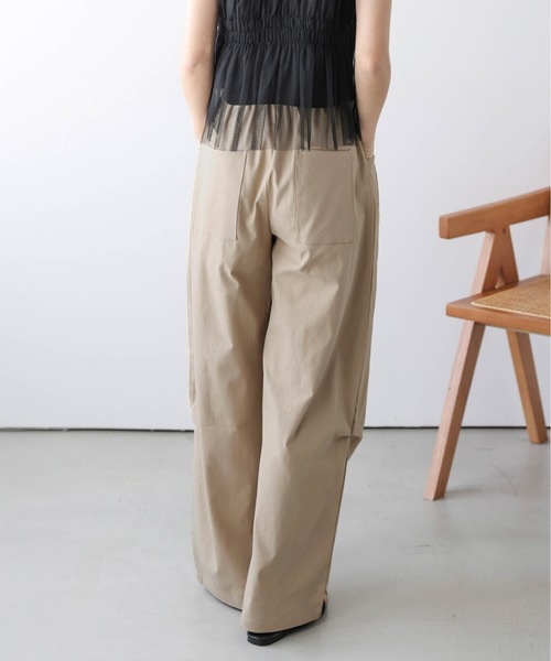 La-gemme（ラジェム）の「タックワイドカーブシルエットパンツ（その他パンツ・レディース・ブラック/ベージュ系その他/ベージュ・L/M）」の6枚目の写真