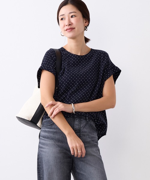 MICA&DEAL（マイカ＆ディール）の「とろみハーフスリーブブラウス〈セットアップ対応〉（シャツ/ブラウス・レディース・ダークグリーン/マルチ/ベージュ・FREE）」の11枚目の写真