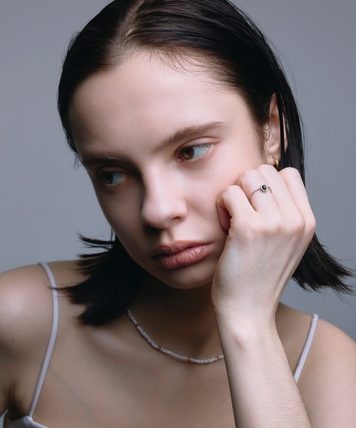 CENE（セネ）の「【CENE】セネ/オーバルチェーンリング（リング・レディース・MIX/ブラック・SMALL/MEDIUM）」の8枚目の写真