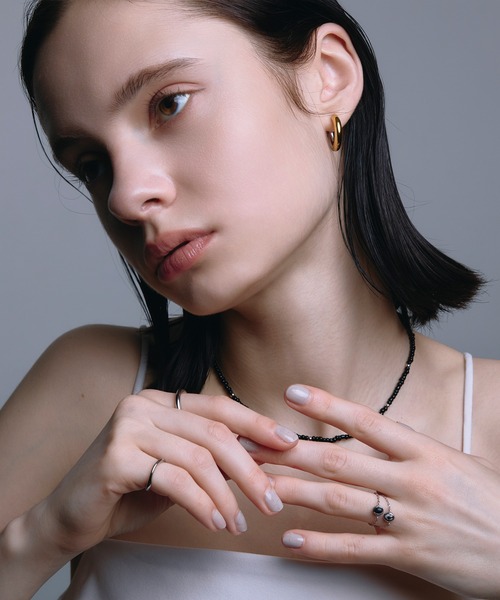 CENE（セネ）の「【CENE】セネ/オーバルチェーンリング（リング・レディース・MIX/ブラック・SMALL/MEDIUM）」の12枚目の写真