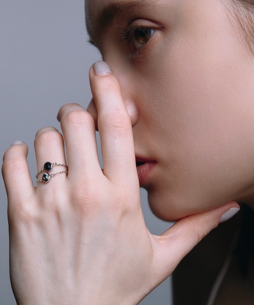 CENE（セネ）の「【CENE】セネ/オーバルチェーンリング（リング・レディース・MIX/ブラック・SMALL/MEDIUM）」の13枚目の写真