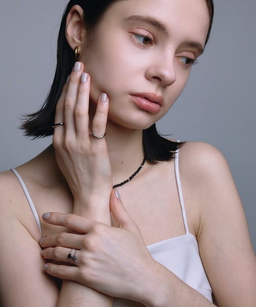 CENE（セネ）の「【CENE】セネ/オーバルチェーンリング（リング・レディース・MIX/ブラック・SMALL/MEDIUM）」の15枚目の写真