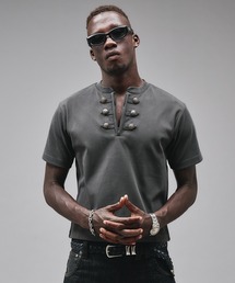 ANDER HUNK（アンダーハンク）の「Napoleon Henry neck Rib T-shirt/ナポレオンヘンリーネックリブTシャツ（Tシャツ/カットソー）」