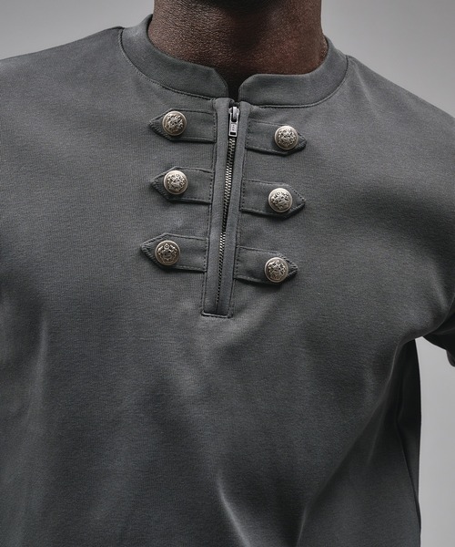 ANDER HUNK（アンダーハンク）の「Napoleon Henry neck Rib T-shirt/ナポレオンヘンリーネックリブTシャツ（Tシャツ/カットソー・メンズ・ブラック/チャコールグレー・SMALL/MEDIUM/LARGE）」の17枚目の写真