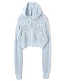 atmos pink Pointelle Knit Zip-up Hoodie / アトモス ピンク ポワンテル ニット ジップアップ フーディ