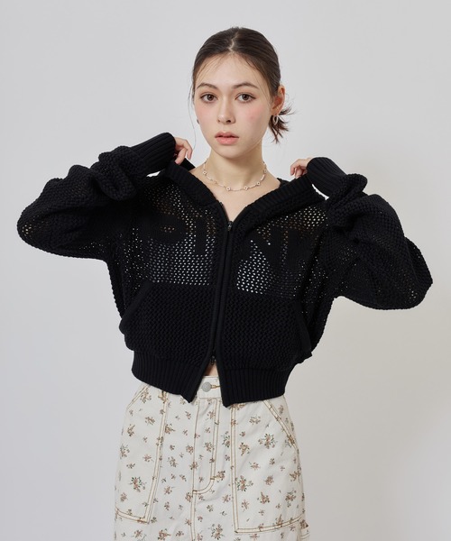 atmos pink(アトモスピンク)の「atmos pink Pointelle Knit Zip-up Hoodie / アトモス ピンク ポワンテル ニット ジップアップ フーディ(ニット/セーター・レディース・ホワイト・FREE)」の12枚目の写真