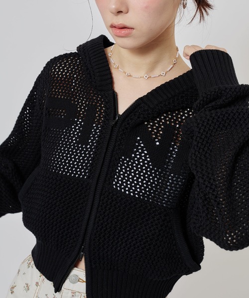 atmos pink(アトモスピンク)の「atmos pink Pointelle Knit Zip-up Hoodie / アトモス ピンク ポワンテル ニット ジップアップ フーディ(ニット/セーター・レディース・ホワイト・FREE)」の13枚目の写真