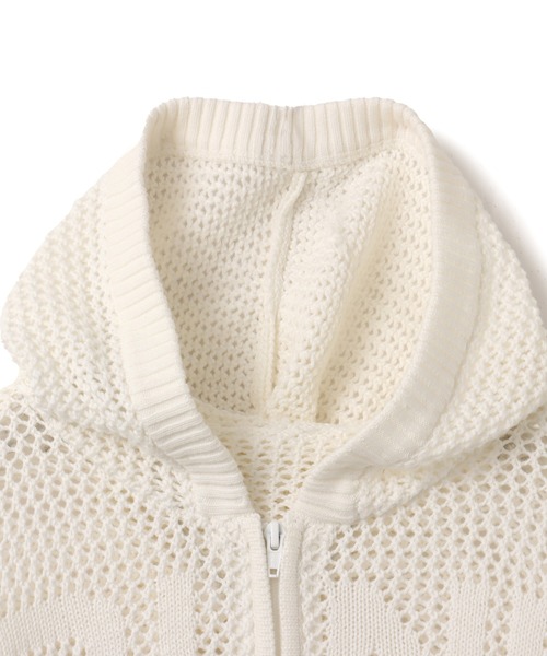 atmos pink(アトモスピンク)の「atmos pink Pointelle Knit Zip-up Hoodie / アトモス ピンク ポワンテル ニット ジップアップ フーディ(ニット/セーター・レディース・ホワイト・FREE)」の5枚目の写真