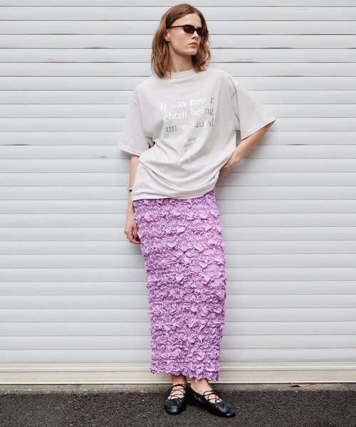 MAISON SPECIAL(メゾンスペシャル)の「Shirring Skirt/シャーリングスカート(Tシャツ/カットソー・レディース・ホワイト/パープル/ブラック・36/38)」の18枚目の写真