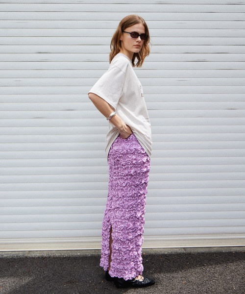 MAISON SPECIAL(メゾンスペシャル)の「Shirring Skirt/シャーリングスカート(Tシャツ/カットソー・レディース・ホワイト/パープル/ブラック・36/38)」の17枚目の写真