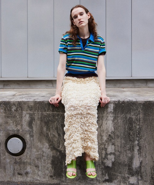 MAISON SPECIAL(メゾンスペシャル)の「Shirring Skirt/シャーリングスカート(Tシャツ/カットソー・レディース・ホワイト/パープル/ブラック・36/38)」の16枚目の写真