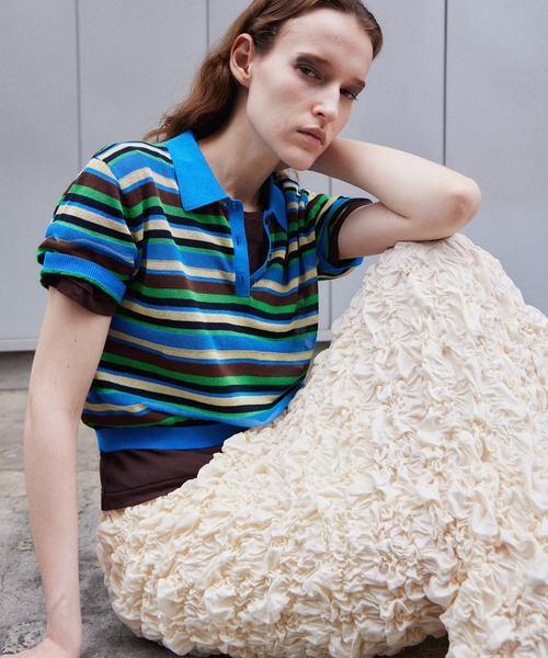 MAISON SPECIAL(メゾンスペシャル)の「Shirring Skirt/シャーリングスカート(Tシャツ/カットソー・レディース・ホワイト/パープル/ブラック・36/38)」の15枚目の写真