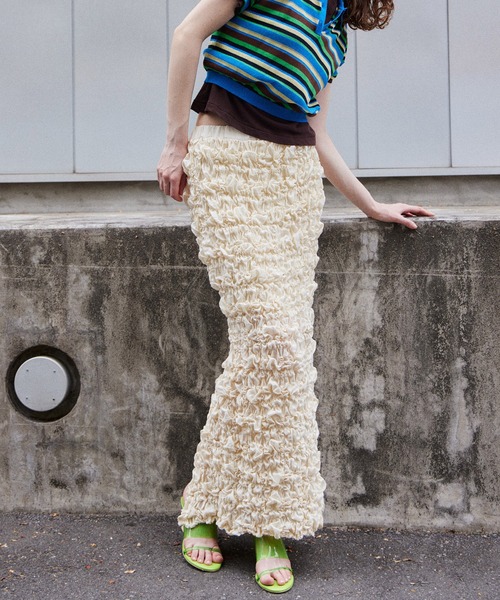 MAISON SPECIAL(メゾンスペシャル)の「Shirring Skirt/シャーリングスカート(Tシャツ/カットソー・レディース・ホワイト/パープル/ブラック・36/38)」の14枚目の写真