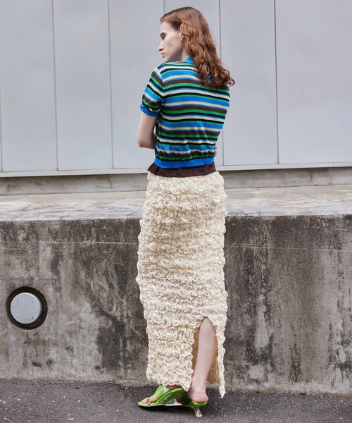 MAISON SPECIAL(メゾンスペシャル)の「Shirring Skirt/シャーリングスカート(Tシャツ/カットソー・レディース・ホワイト/パープル/ブラック・36/38)」の13枚目の写真